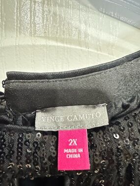 Vince Camuto Black Sequin Shell Top